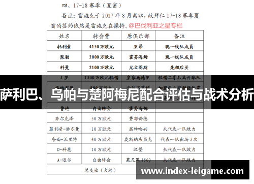 萨利巴、乌帕与楚阿梅尼配合评估与战术分析